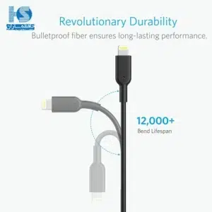 کابل انکر USB-A به Lightning قیمت کابل USB-A به لایتنینگ آیفون مدل Anker A8432H12 طول 3 فوت یا 92 سانتی متر با گارانتی خدمات طلایی ایستا