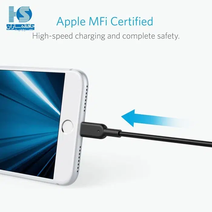 کابل انکر USB-A به Lightning قیمت کابل USB-A به لایتنینگ آیفون مدل Anker A8432H12 طول 3 فوت یا 92 سانتی متر با گارانتی خدمات طلایی ایستا