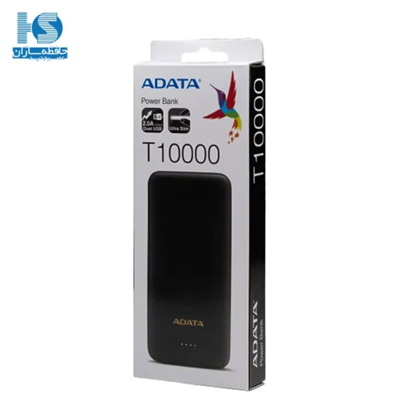 پاور بانک ای دیتا (ADATA) مدل T10000 ظرفیت 10000mAh جعبه مشکی