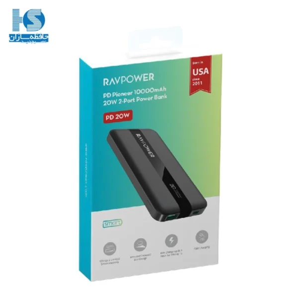 پاور بانک رو پاور مدل RP-PB1236. پاوربانک روپاور RAVPOWER RP-PB1236 PD Pioneer 10000mAh 20W Dual Port Power Bank