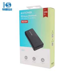 پاوربانک روپاور RP-PB1216. پاور بانک رو پاور مدل RAVPOWER RP-PB1216 PD Pioneer 4-Port Power Bank Black Global ظرفیت 20000mAh توان 15W