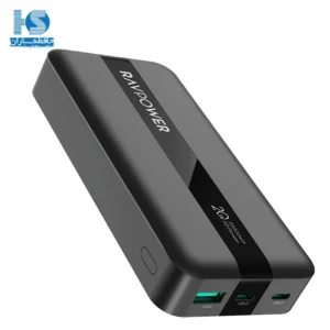 پاوربانک راوپاور RP-PB1235. پاور بانک راو پاور مدل RAVPower RP-PB1235 PD20W 20000MAH 3-Port Power Bank. ظرفیت ۲۰۰۰۰mAh