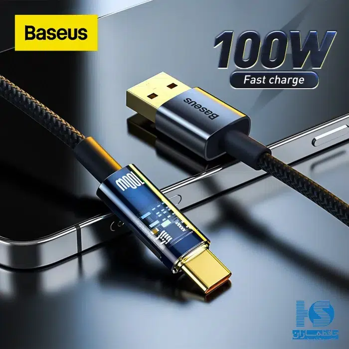 کابل بیسوس USB به تایپ سی Explorer قیمت کابل شارژ و انتقال دیتا باسئوس USB A به Type C مدل Baseus اکسپلورر Auto Power-Off گارانتی 24ماهه‌ی آونگ