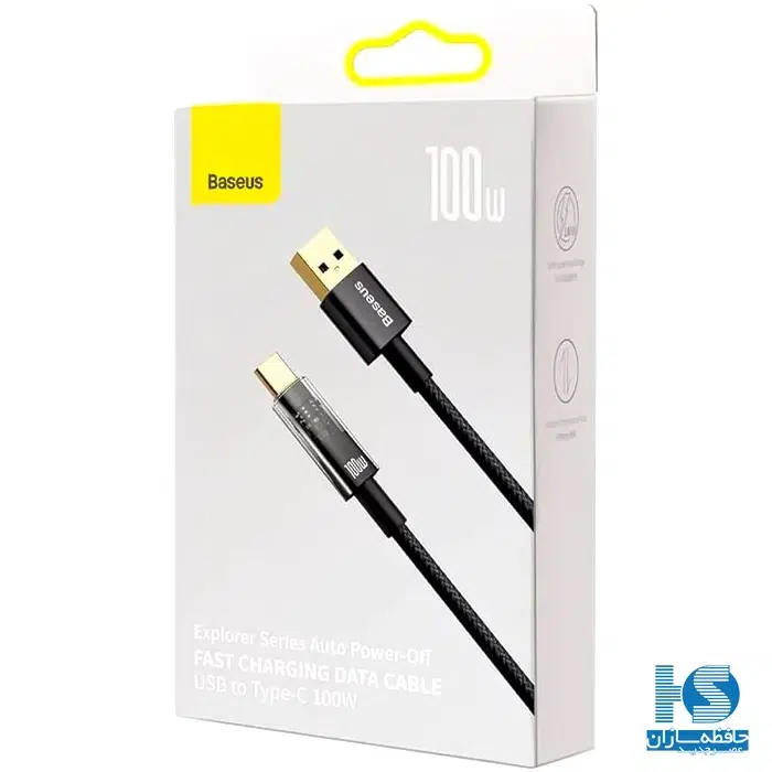 کابل بیسوس USB به تایپ سی Explorer قیمت کابل شارژ و انتقال دیتا باسئوس USB A به Type C مدل Baseus اکسپلورر Auto Power-Off گارانتی 24ماهه‌ی آونگ