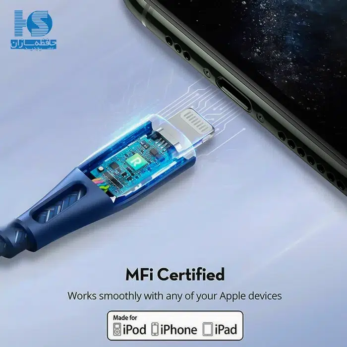 کابل راوپاور Type‑C به Lightning مدل RP-CB1018 قیمت کابل روپاور تایپ سی به لایتنینگ آیفون سرعت انتقال ۴۸۰ مگابیت بر ثانیه با گارانتی 18 ماهه‌ی آواژنگ