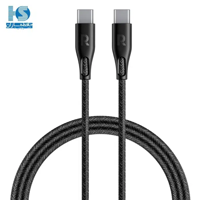 کابل راوپاور USB-C. سیم شارژ تایپ سی به تایپ سی USB-C به USB-C کابل شارژر راو پاور مدل CB1029 RAVPOWER با روکش نایلونی بافته شده