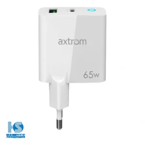 شارژر اکستروم 65 وات تایپ سی و USB مدل Axtrom AWC65WPQ-W
