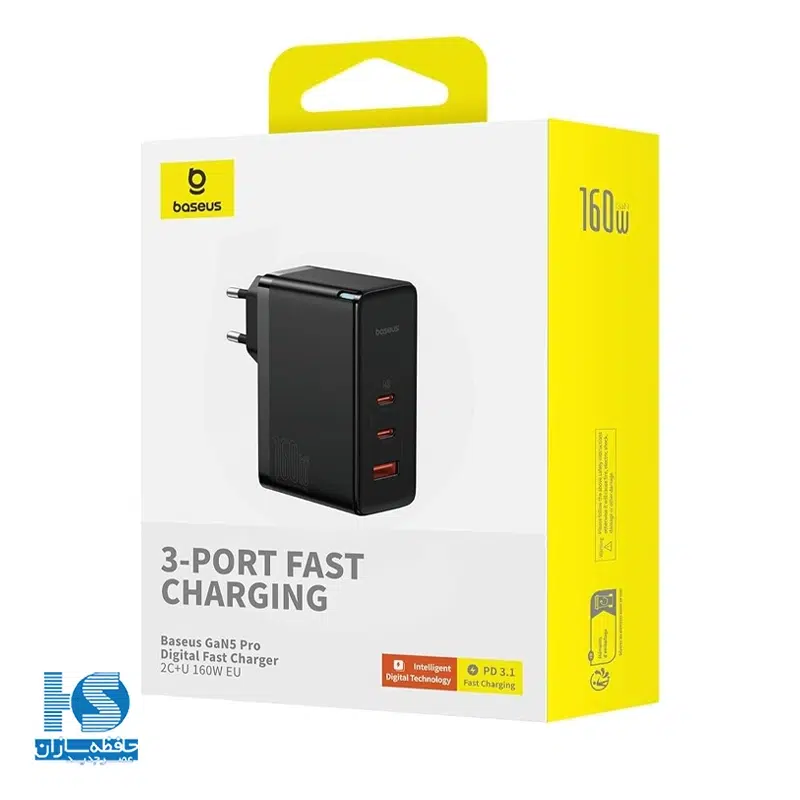 شارژر بیسوس 160 وات مدل GaN5 Pro