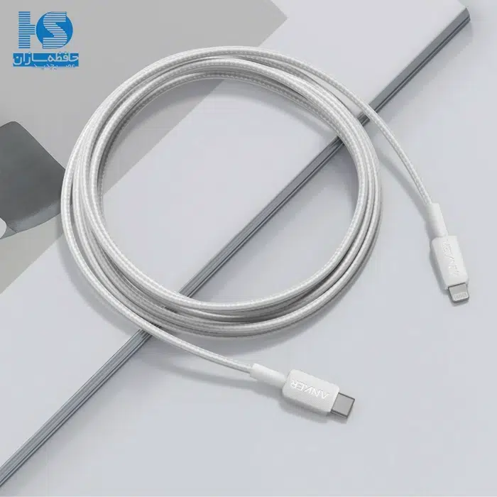 کابل انکر USB-C به لایتنینگ آیفون قیمت کابل شارژ Anker 322 تایپ سی به Lightning طول 180 سانتی متر مدل A81B6 گارانتی 36 ماهه‌ی خدمات طلایی ایستا