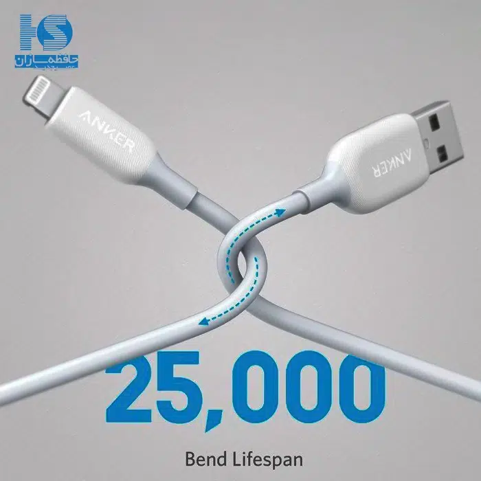 کابل شارژ انکر USB به لایتنینگ آیفون قیمت Anker PowerLine III A8813 مدل USB-A به Lightning برای اپل طول 180 سانتی متر با گارانتی خدمات طلایی ایستا