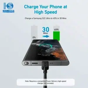 کابل شارژ انکر تایپ سی به تایپ سی قیمت سیم انتقال اطلاعات Anker 322 مدل A81F5 رابط USB-C به USB-C طول 0.9 متر با گارانتی خدمات طلایی ایستا