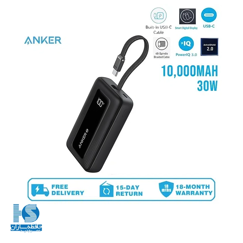 پاوربانک انکر 10000 میلی آمپر 30 وات مدل Anker Zolo A1688