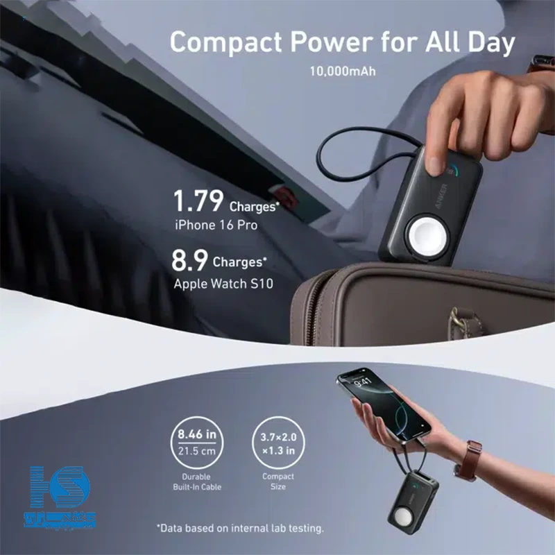 پاوربانک انکر 10000 میلی آمپر 35 وات A1657 مدل Anker MagGo