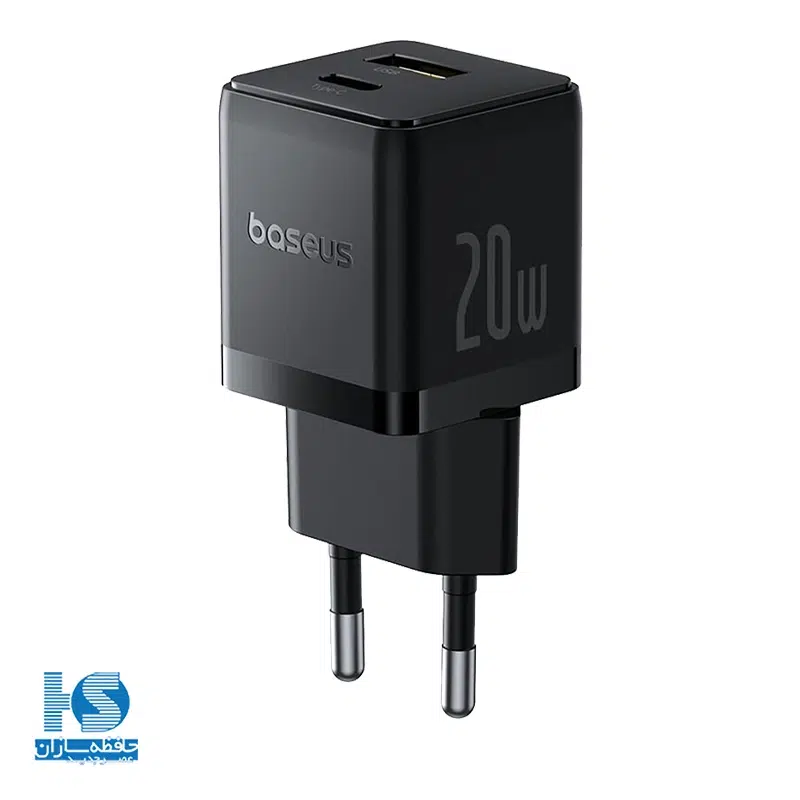 شارژر دیواری  20 وات بیسوس با دو خروجی تایپ سی و USB-A مدل Baseus Palm