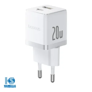 شارژر دیواری 20 وات بیسوس با دو خروجی تایپ سی و USB-A مدل Baseus Palm