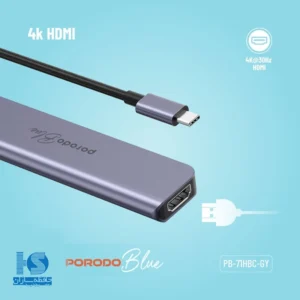 هاب 7 کاره پرودو 100 وات مدل Porodo Blue تایپ سی PB-71HBC