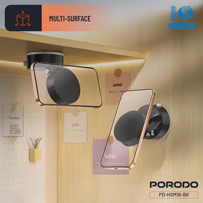 هولدر موبایل پرودو HS16 قیمت پایه نگهدارنده گوشی Porodo MagSafe Mount مدل Multi-Surface با ضمانت تست هفت روزه و شش ماه گارانتی تعویض کالا