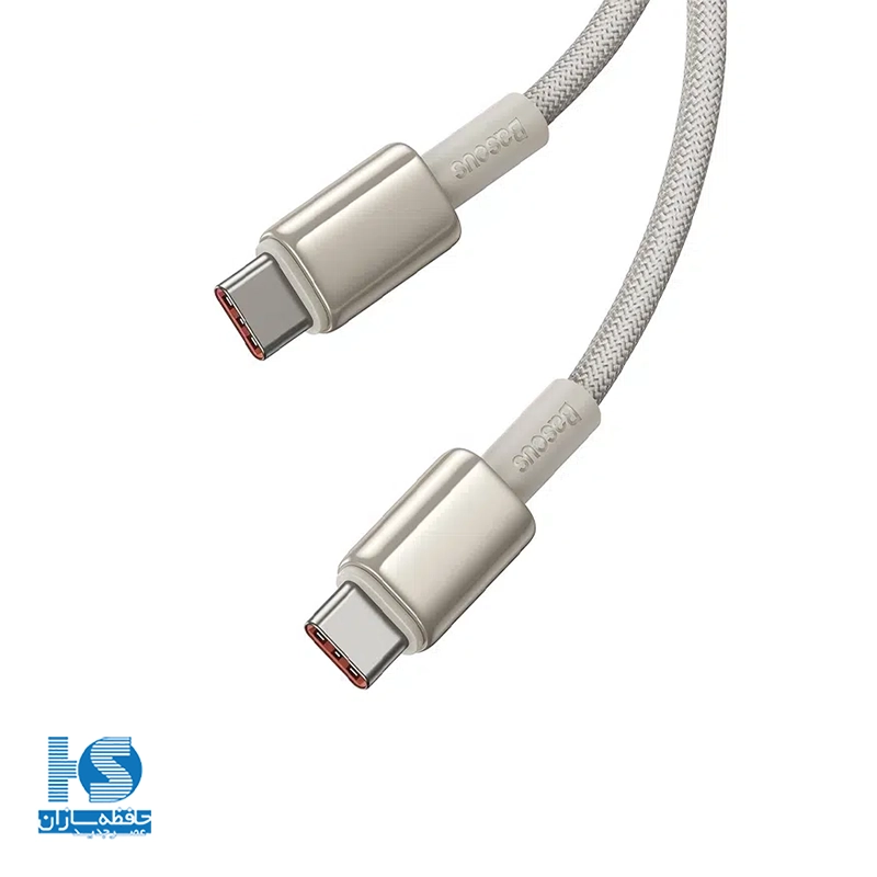 کابل بیسوس تایپ سی به تایپ سی مدل Tungsten Gold کابل شارژ باسئوس 100 وات