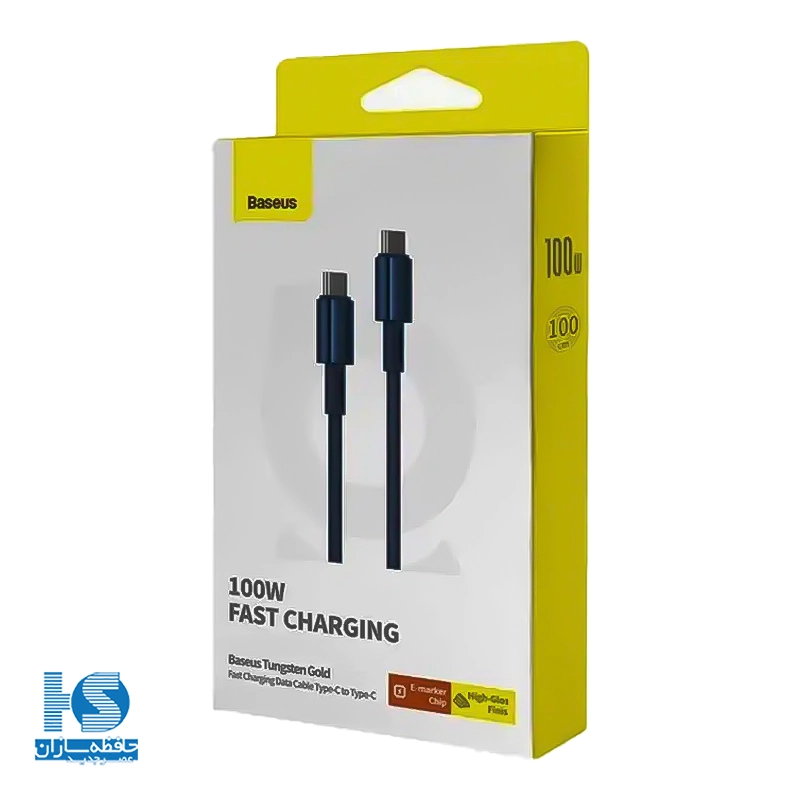 کابل بیسوس تایپ سی به تایپ سی مدل Tungsten Gold کابل شارژ باسئوس 100 وات