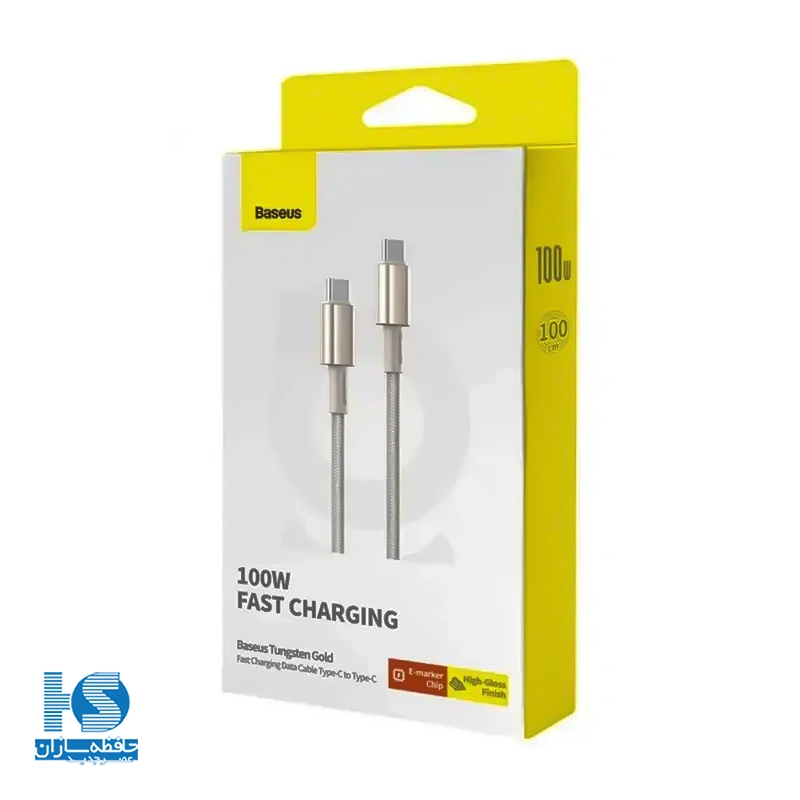 کابل بیسوس تایپ سی به تایپ سی مدل Tungsten Gold کابل شارژ باسئوس 100 وات