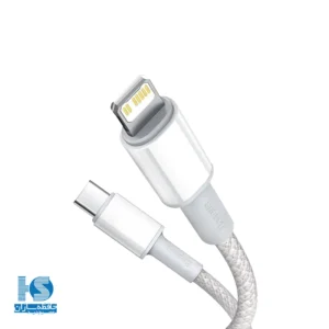 کابل بیسوس تایپ سی به لایتنینگ 20 وات 2 متر Baseus High Density Braided