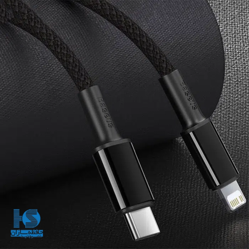 کابل بیسوس تایپ سی به لایتنینگ 20 وات 2 متر Baseus High Density Braided
