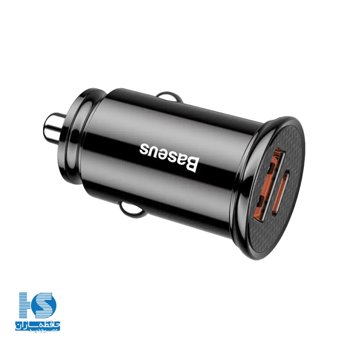 شاژر فندکی بیسوس 30 وات تایپ سی و USB مدل Circular Plastic