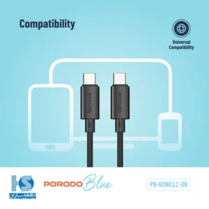 کابل USB-C به USB-C پرودو 60 وات 1.2 متر مدل Porodo Blue (4)