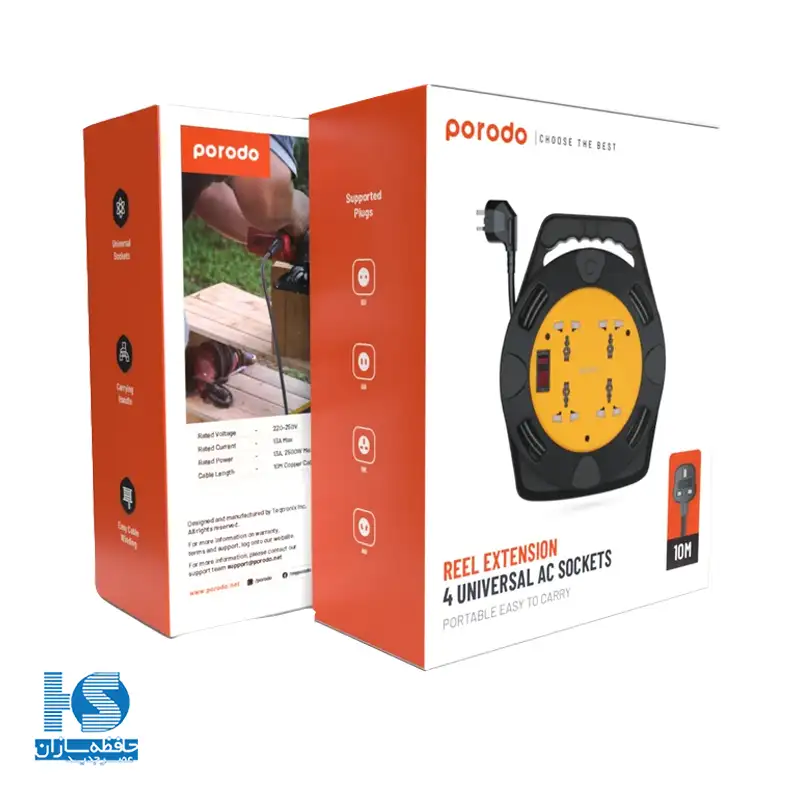 چندراهی برق 10 متری پرودو مدل UNIVERSAL AC SOCKET 4ACEC10M