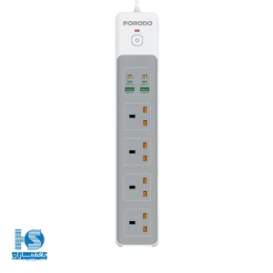 محافظ شوک الکتریکی و چند راهی برق پرو دو مدل Power Strip 4AC 65W FWCHO45-BK