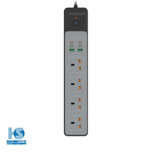 چند راهی برق پرو دو مدل Power Strip 4AC 65W FWCHO45-BK