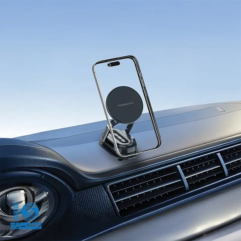 پایه نگهدارنده گوشی موبایل پاورلوژی مدل Flexi Mount Magsafe Car Holder PWSKR05BK