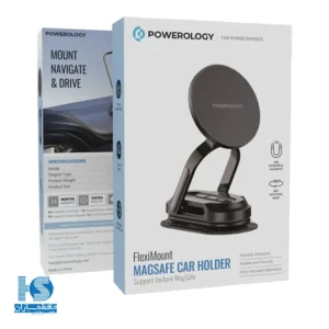 پایه نگهدارنده گوشی موبایل پاورلوژی مدل Flexi Mount Magsafe Car Holder PWSKR05BK