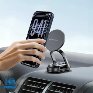 پایه نگهدارنده گوشی موبایل پاورلوژی مدل Flexi Mount Magsafe Car Holder PWSKR05BK