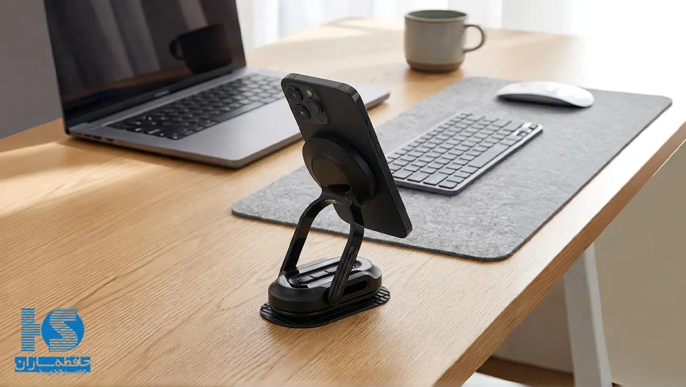 پایه نگهدارنده گوشی موبایل پاورلوژی مدل Flexi Mount Magsafe Car Holder PWSKR05BK