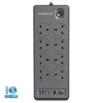 چند راهی برق 8 سوکت 2990 وات پاورولوژی PWCUQC047BK Power Strip 8AC