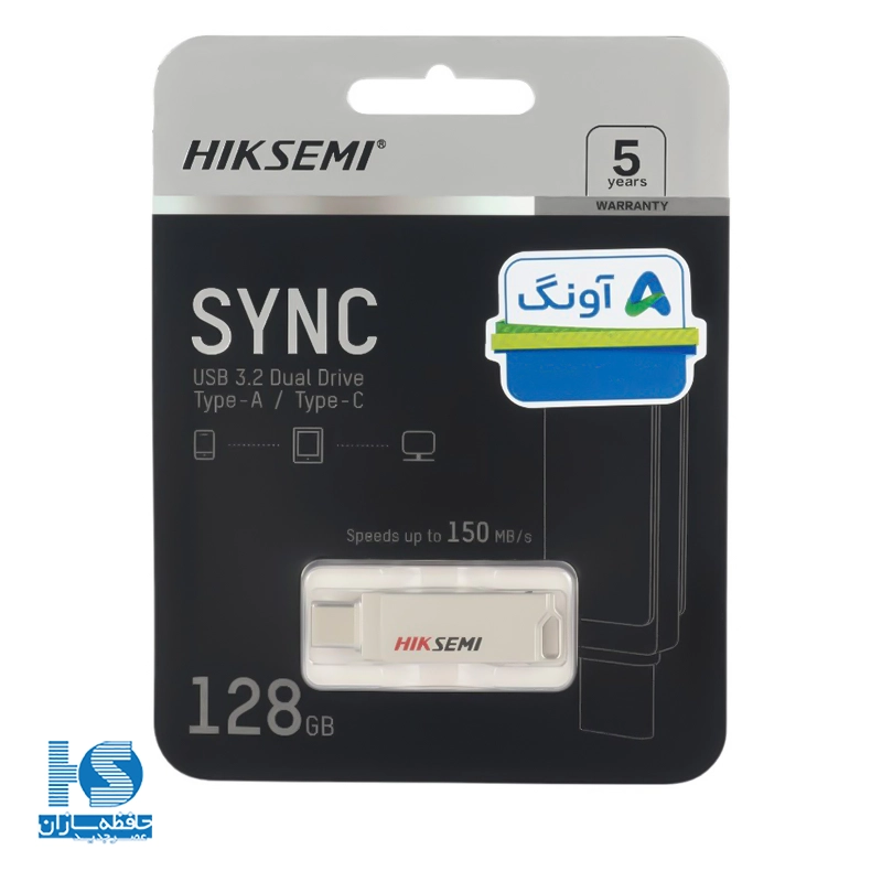فلش مموری OTG هایک سمی مدل E327C SYNC USB3 ظرفیت 128 گیگابایت