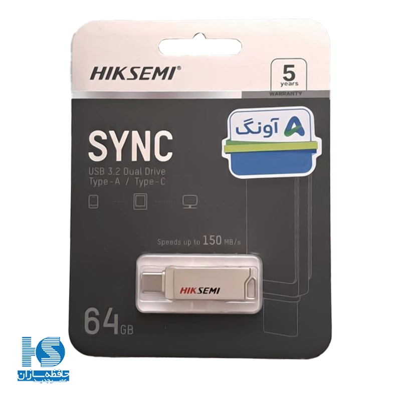 فلش مموری OTG هایک سمی مدل E327C SYNC USB3 ظرفیت 64 گیگابایت