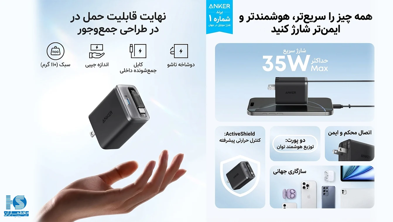 شارژر انکر 35 وات مدل A2658 